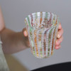 日本 小林亮二 彩色玻璃杯 高足杯 条纹 啤酒杯汽水杯日式复古 商品缩略图4