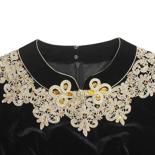 DLQ-A2602新款时尚优雅气质收腰显瘦丝绒连体裤 商品图3