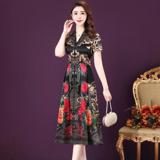 AHM-qy8319中长款时尚气质优雅复古裙 商品图1