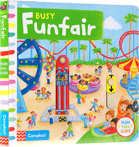 Busy Funfair 系列纸板书 英文原版绘本 繁忙游乐场 机关书 商品图0
