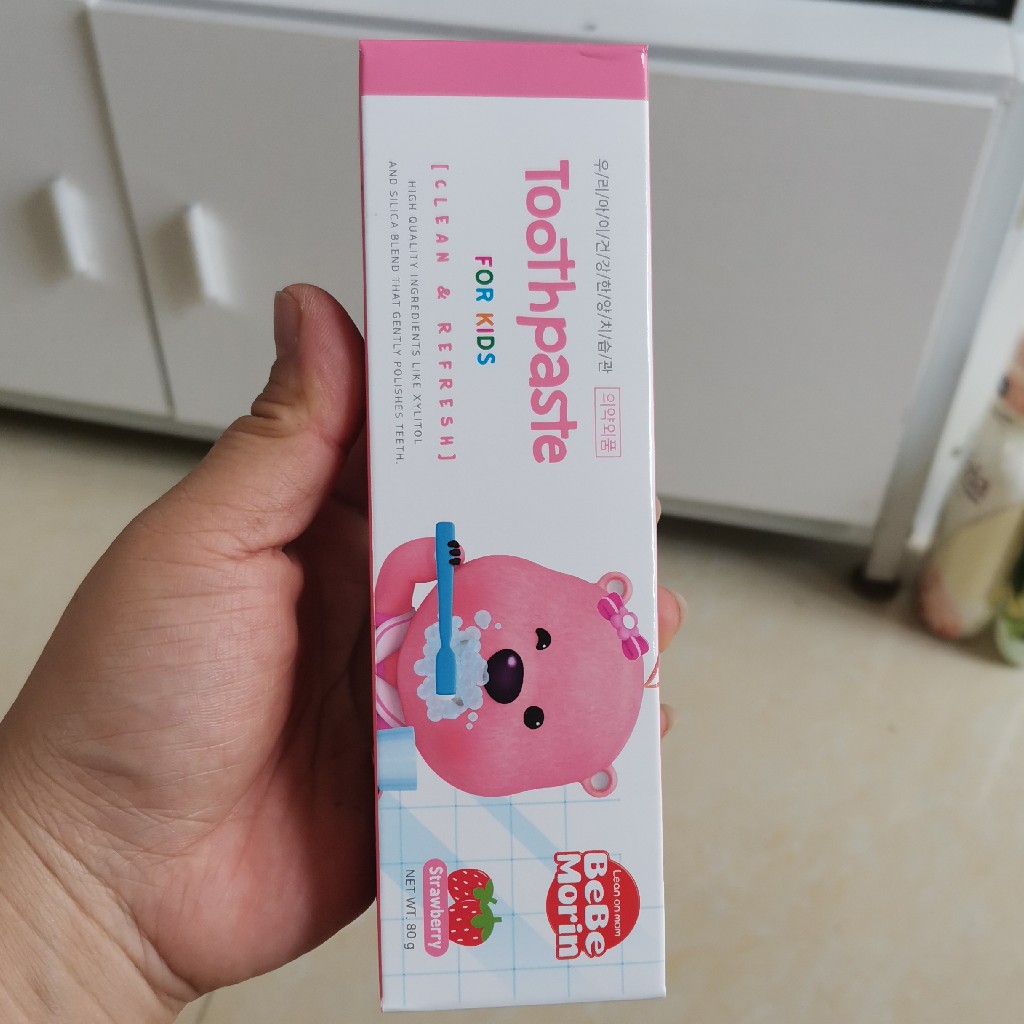 韩国进口pororo啵乐乐儿童牙膏 低氟果味 草莓味