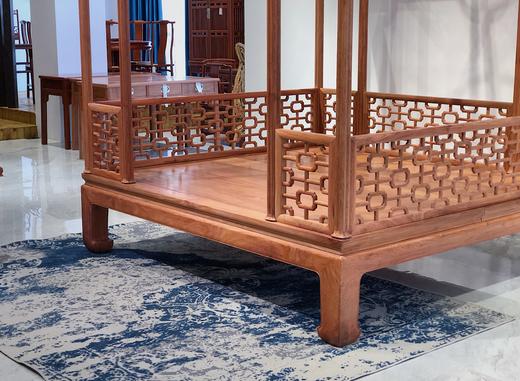 红桥红  家具严选  缅甸花梨（大果紫檀）  【200八柱十字海棠纹 明式架子床】 商品图8