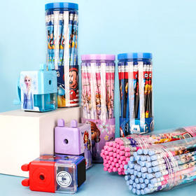 【迪士尼儿童50支桶装铅笔】小学生可爱卡通学习文化用品hb铅笔