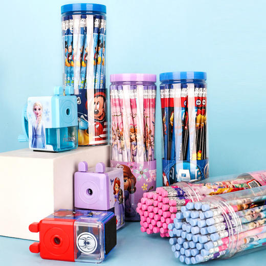 【迪士尼儿童50支桶装铅笔】小学生可爱卡通学习文化用品hb铅笔 商品图0