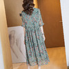 FH-欧洲站冰丝新款花色女神范长裙高贵显瘦减龄裙子 商品缩略图3