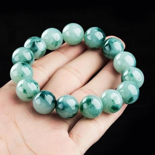 pdd天然a货翡翠飘花玉手链手串男女通用款礼物8