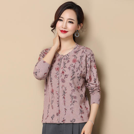 SM  VYB1105宽松大码羊毛开衫针织衫毛衣外套 商品图3