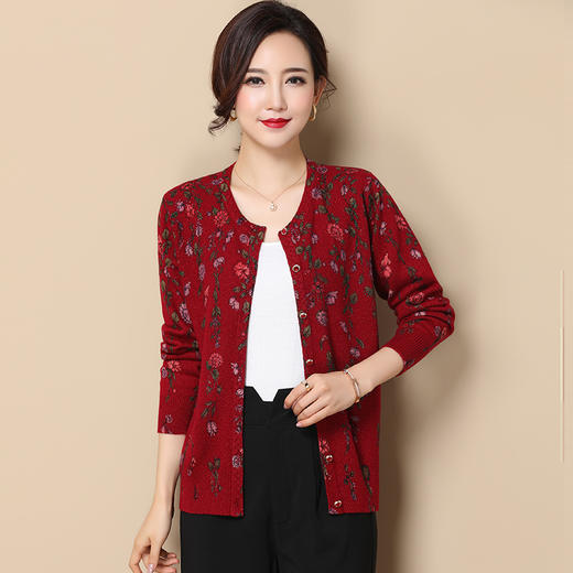 SM  VYB1105宽松大码羊毛开衫针织衫毛衣外套 商品图2