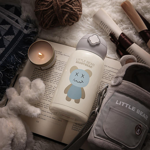 杯具熊儿童直饮保温杯带吸管毛绒杯兔子20    BJX 商品图1