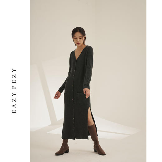 如风羊绒长开衫长裙 商品图3