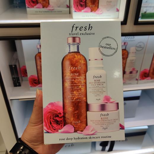 Fresh馥蕾诗玫瑰深层补水保湿三件套装礼盒花瓣水+面霜+精华 商品图3
