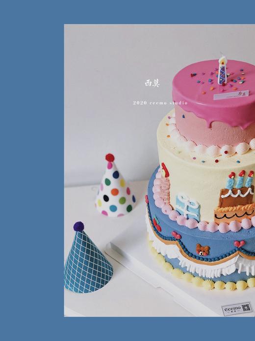 三层卡通手绘蛋糕 商品图1