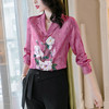 FH-2020新款春秋时尚印花七分袖开衫西装领桑蚕丝上衣潮 商品缩略图3