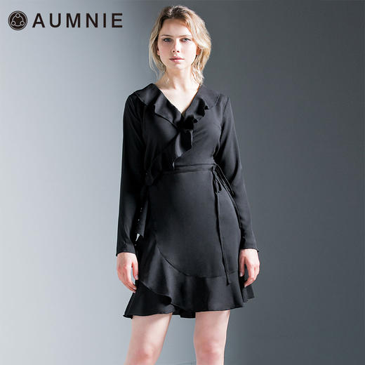 荷叶边绑带连衣裙 / Ruffled Wrap Mini Dress 商品图5