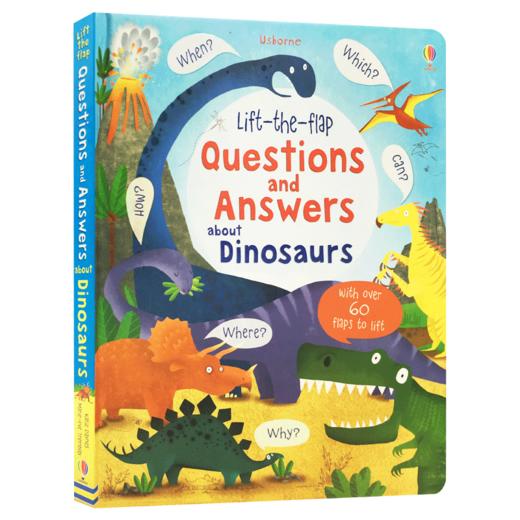 问与答翻翻书 关于恐龙 英文原版 Usborne Questions And Answers About Dinosaurs 英文版儿童英语启蒙绘本 恐龙知识百科 商品图0