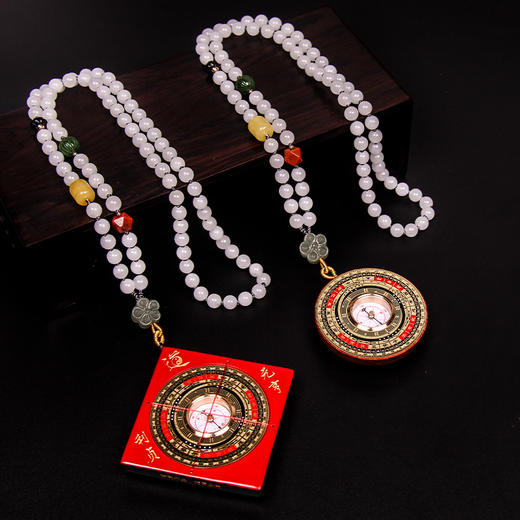白玉喜气小罗盘 五行金 商品图1