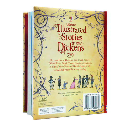 狄更斯插图故事合集 英文原版 Usborne Illustrated Stories from Dickens 尤斯伯恩 精装全彩插画版 小学生英语课外阅读书籍 商品图1