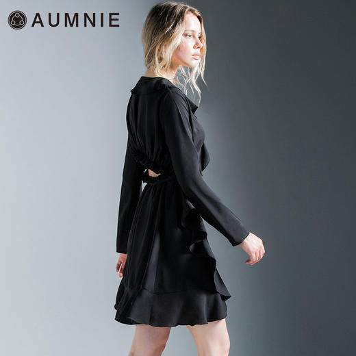 荷叶边绑带连衣裙 / Ruffled Wrap Mini Dress 商品图4