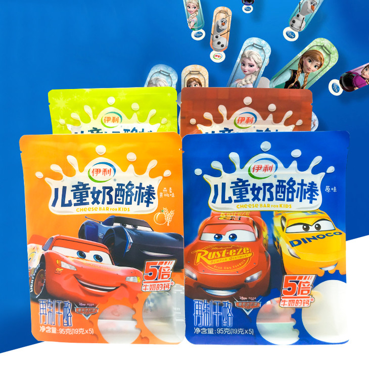 伊利儿童奶酪棒燕麦黄桃味95g5支装