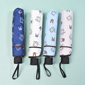 【多色可选】卡通猫咪晴雨伞黑胶超强防紫外线学生男女遮阳伞8骨骨架折叠伞FZ20210