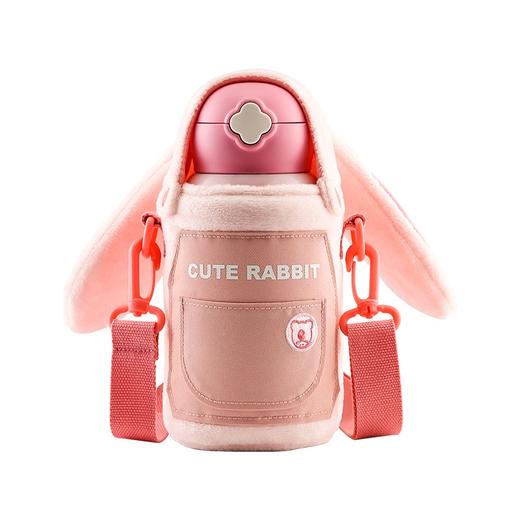 杯具熊儿童直饮保温杯带吸管毛绒杯兔子20    BJX 商品图0