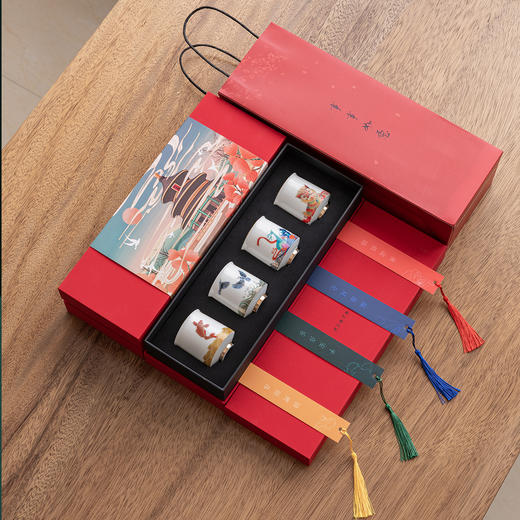 【心中所想，皆达所愿】事事如意国潮茶器礼，锦鲤/青鸟/麋鹿/醒狮，黄金点缀，口沿精致描金，足底大面积片金描边，自用送礼两相宜。 商品图9