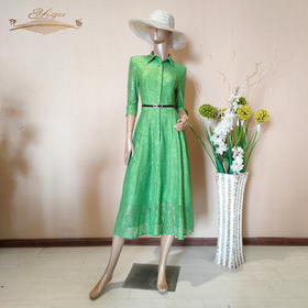 YIQU丨“春之舞曲”连身裙（青草绿）P