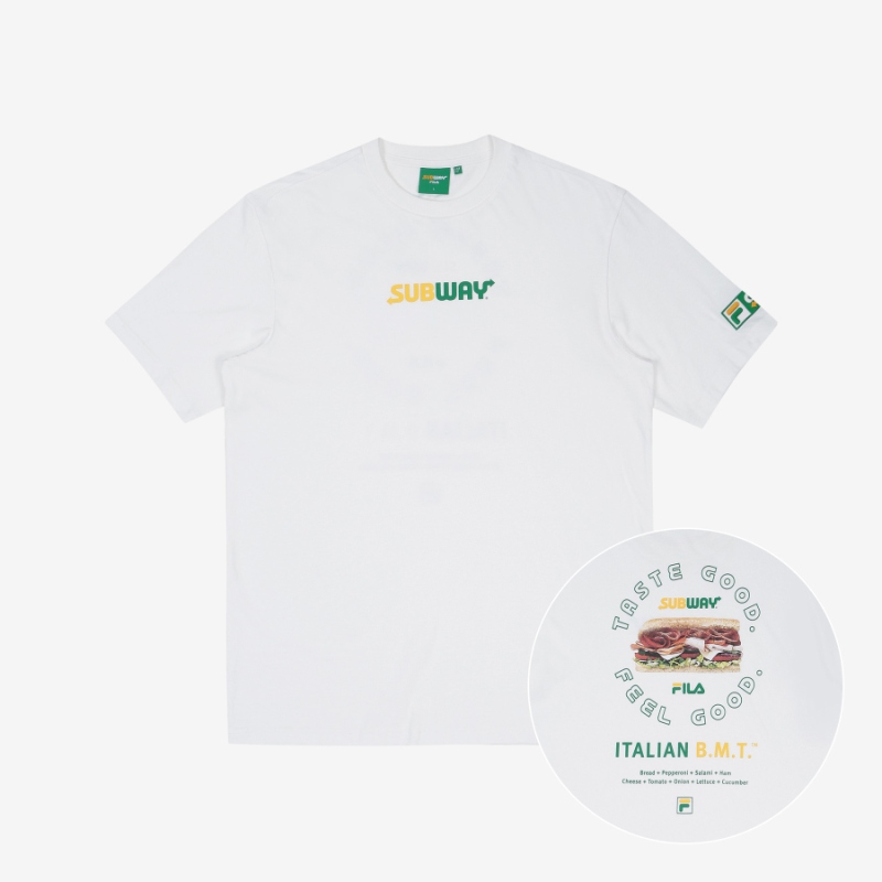FILA斐乐韩国赛百味LOGO宽松短袖FS2RSC2W04X_OWHJPY带授权招加盟代理