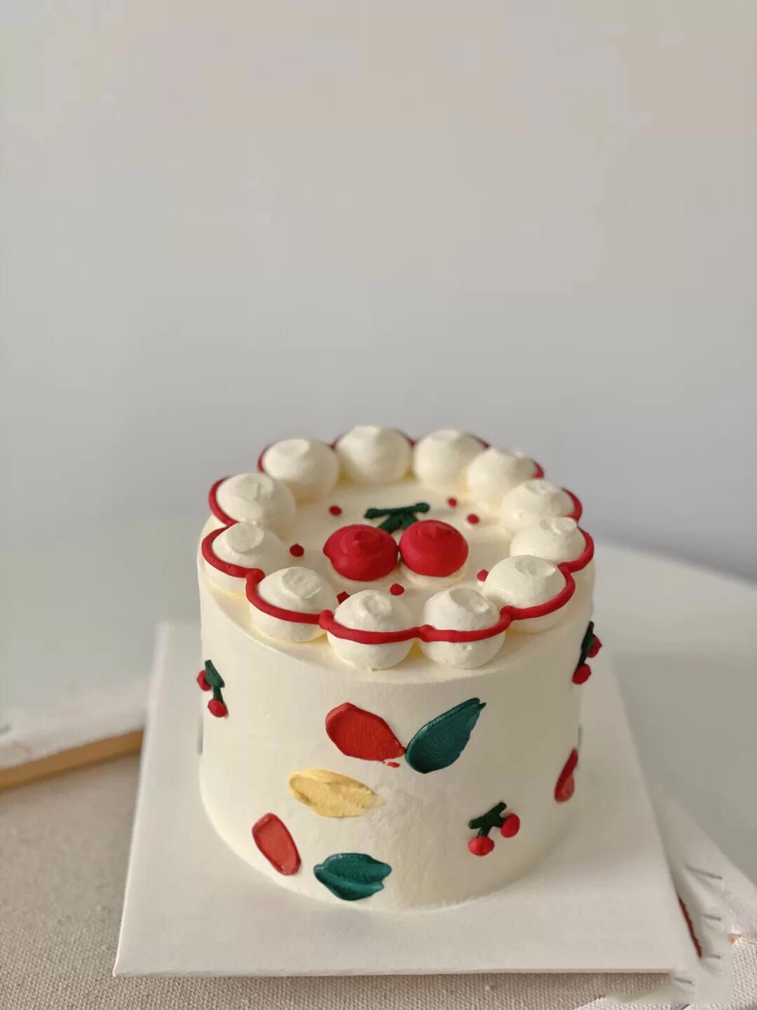 狮子家-网红蛋糕ins风樱桃手绘 生日蛋糕 纪念日蛋糕 聚会 仪式感必备