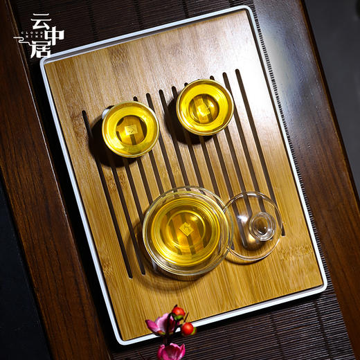 白色长方形简约干泡茶盘 商品图2