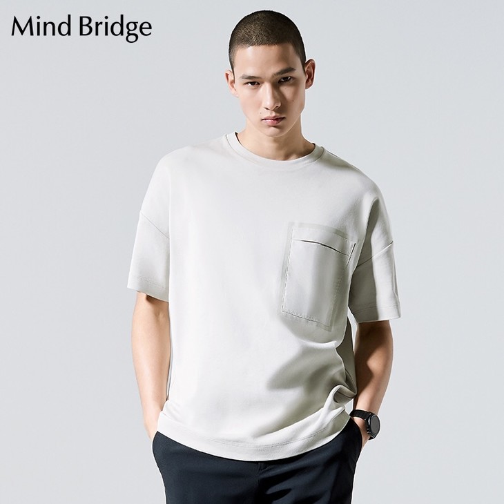mind02bridge百家好男装短袖t恤衫2020夏季新款圆领时尚muts3141