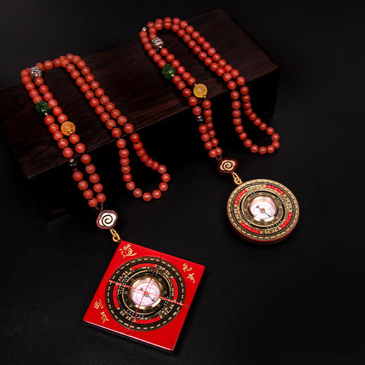 南红喜气小罗盘 五行火 商品图1