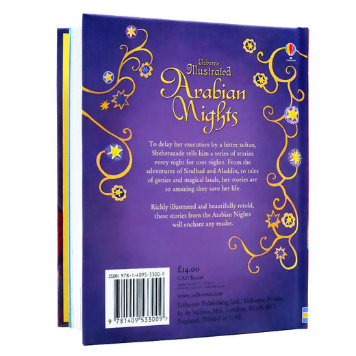 一千零一夜插图故事合集 英文原版 Usborne Illustrated Arabian Nights 9个故事 天方夜谭 精装全彩插画版 经典童话故事书 商品图1