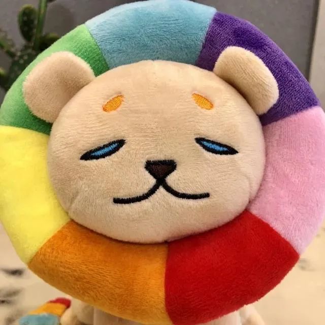 d082441秋季新品毛绒玩具七彩太阳花小狮子玩偶摆件公仔一组三只装