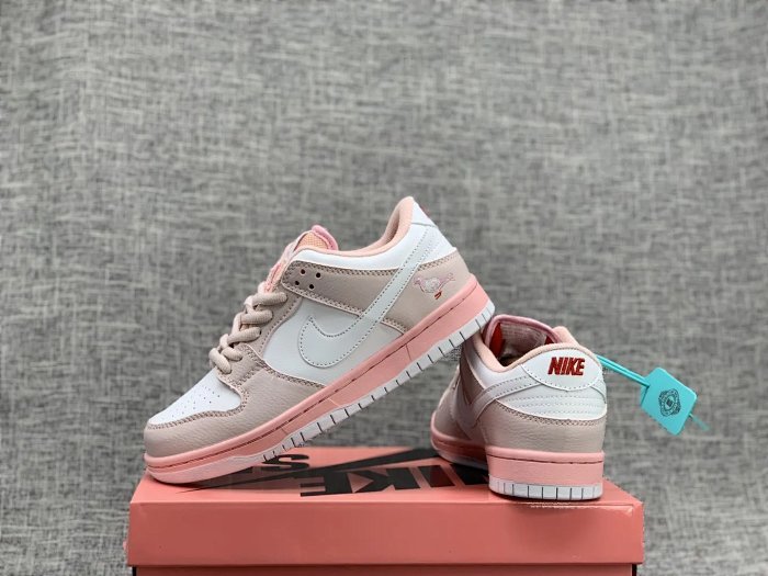 2657c#67限量款刺绣粉鸽子n家扣篮系列 z00m dunk 粉鸽子 樱花粉