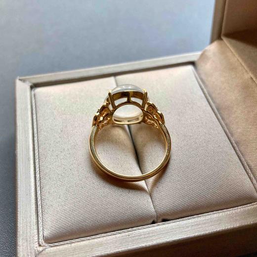 冰种翡翠鸽子蛋戒指18k黄金蓝宝石镶嵌 商品图7