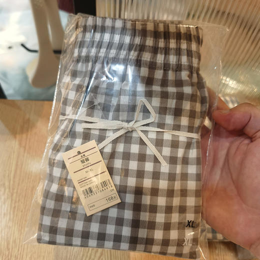 【全棉家居短裤】男生内裤全棉家居短裤水洗棉格子纯色 商品图12