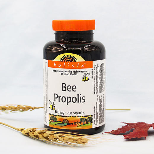 加拿大Holista BeePropolis天然黑蜂胶软胶囊 500mg 200片／瓶 #石家庄仓 商品图1