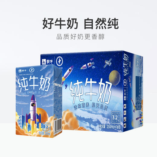 蒙牛无菌砖纯牛奶250ml*16盒 商品图3