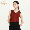 乔万尼新款打底上衣外穿无袖背心女夏季打底红色薄款V领上衣ES3H583 商品缩略图2