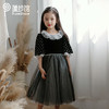 【断码合集】pureshare 蓬纱馆女童连衣裙秋装新款洋气气质丝绒礼服裙演出生日 商品缩略图2