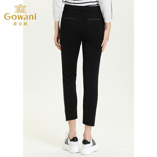 乔万尼新款休闲黑色显瘦铅笔裤时尚百搭修身显腿长九分休闲裤ES3F530 商品图3
