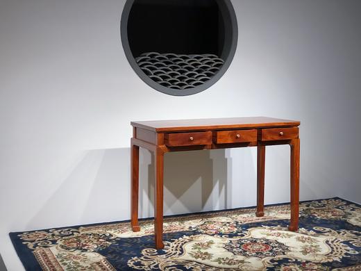 红桥红  家具严选  缅甸花梨（大果紫檀）  【108 马蹄腿三抽 小书桌两件套】 商品图7