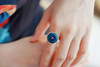 曼珠沙华·多米尼加蓝珀18K玫瑰金镶钻平安扣戒指 商品缩略图9