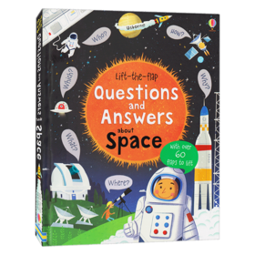你问我答英文原版 Usborne Lift-the-flap Questions and Answers about Space 太空问与答翻翻书趣味纸板书亲子益智英语绘本