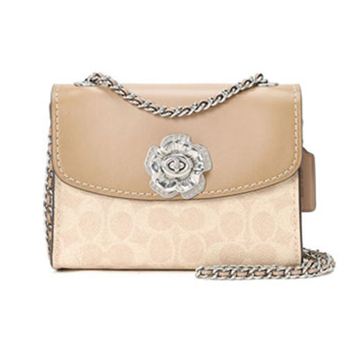 经典山茶花时尚大方coach蔻驰女包parker18山茶花拼色单肩包34256