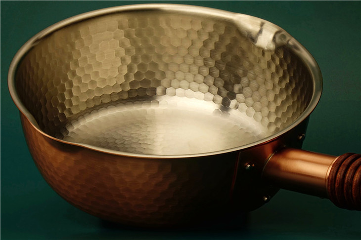 进口日本新光堂纯铸铜锅雪平锅炒菜锅奶锅煮面锅家用汤锅泡面锅口径18