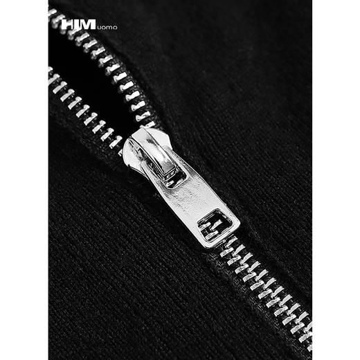 HIM漢崇 针织开衫男立领黑色秋季合身ins潮流帅气男士线衫外套 商品图3