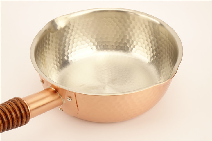 进口日本新光堂纯铸铜锅雪平锅炒菜锅奶锅煮面锅家用汤锅泡面锅口径18