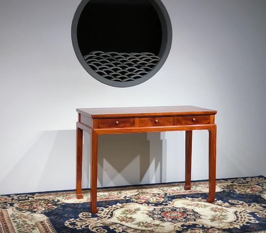 红桥红  家具严选  缅甸花梨（大果紫檀）  【108 马蹄腿三抽 小书桌两件套】 商品图6